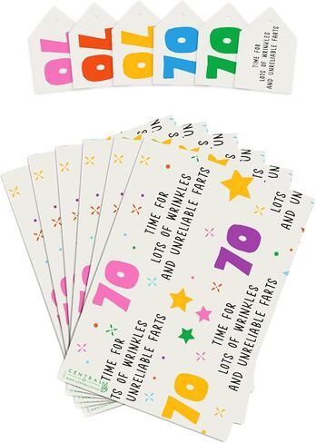 CENTRAL 23 Funny Birthday Wrapping Paper - 70 Year Old - 6 Sheets of Gift Wrap - 70th Birthday Wrapping Paper for Men and Women - Recyclable in Saudi Arabia