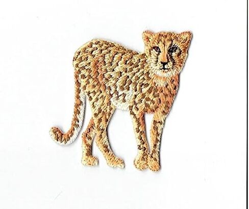 Natural Cheetah Full Body Standing Embroidered Iron on Patch in Saudi Arabia