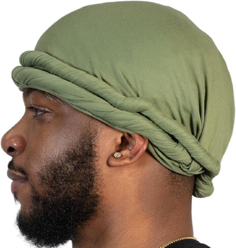 Veeta Superior Halo Turban Silk Satin Lined Head Wrap, Pre-Tied Turban for Men & Women, Turban Durag Wave Cap (Grey) in Saudi Arabia