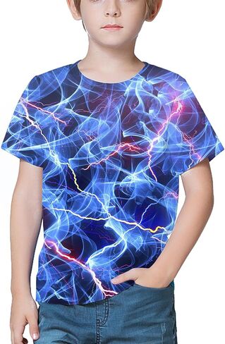 LAIDIPAS Boys Girls Teens Shirts 3D Colorful Graphic Funny Print Shirts for Youth Shirts Size 6-16 Years in Kuwait