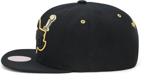 Mitchell & Ness Los Angeles Lakers Snapback Hat Adjustable Cap - Black/Gold Metal Pin in Saudi Arabia