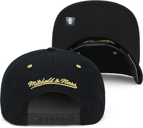 Mitchell & Ness Los Angeles Lakers Snapback Hat Adjustable Cap - Black/Gold Metal Pin in Saudi Arabia