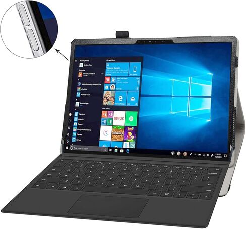 Bige for Dell Latitude 7200 Case,PU Leather Folio 2-Folding Stand Cover for Dell Latitude 7200 /Latitude 7210 12.3" 2-in-1 Tablet(Not fit Latitude 7200 Laptop),Black in Saudi Arabia