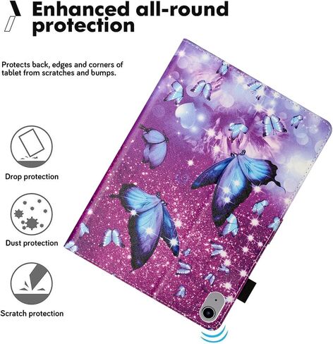 Case for iPad 10th Generation(10.9 inch 2022 Release) Auto Wake/Sleep, Premium PU Leather Folding Stand Cover with Pen Holder & Multiple Viewing Angles for 10.9" iPad 10th - Butterfly in Saudi Arabia