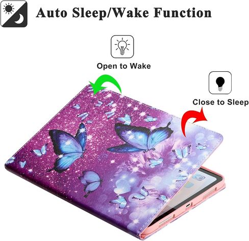 Case for iPad 10th Generation(10.9 inch 2022 Release) Auto Wake/Sleep, Premium PU Leather Folding Stand Cover with Pen Holder & Multiple Viewing Angles for 10.9" iPad 10th - Butterfly in Saudi Arabia