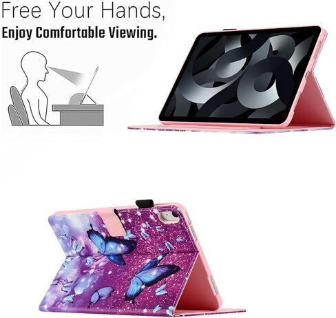 Case for iPad 10th Generation(10.9 inch 2022 Release) Auto Wake/Sleep, Premium PU Leather Folding Stand Cover with Pen Holder & Multiple Viewing Angles for 10.9" iPad 10th - Butterfly in Saudi Arabia