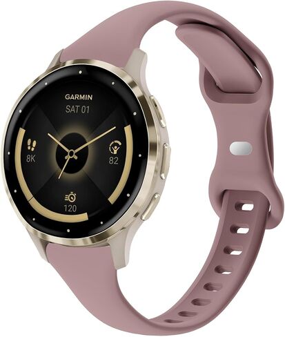 أحزمة ساعة رفيعة من السيليكون متوافقة مع Garmin Venu 3S / Vivoactive 4S / Venu 2S / Vivomove 3S، 18 ملم رقيقة وناعمة وضيقة رياضية بديلة لسوار المعصم Garmin Forerunner 255s/265S in Kuwait