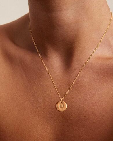 Bemoly Initial Necklace for Women Round 11MM Coin Disc Double Side Engraved Letter A-Z Hammered Pendant 14K Gold Plated Personalized Alphabet Birthday Jewelry 17.5" in Kuwait