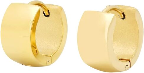 Ladies 18K Gold Plated Stainless Steel Huggies Earrings in Saudi Arabia