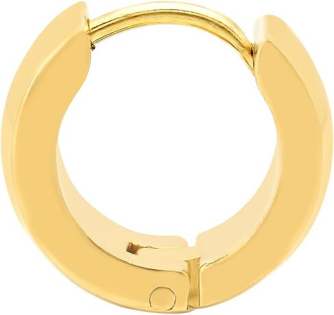 Ladies 18K Gold Plated Stainless Steel Huggies Earrings in Saudi Arabia