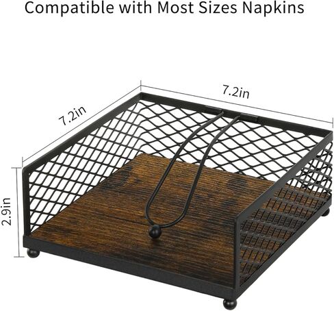 حامل مناديل لخشب الطاولة، حامل مناديل مسطح حديث مع ذراع مرجح، حامل مناديل للمناديل الورقية، حامل مناديل المزرعة للمطبخ، المطعم، الطعام، الهواء الطلق in Kuwait