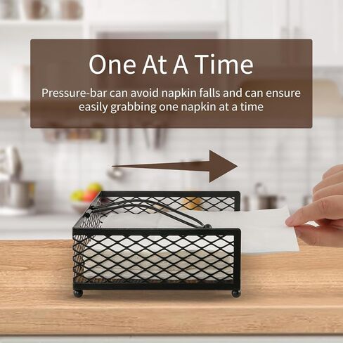 حامل مناديل لخشب الطاولة، حامل مناديل مسطح حديث مع ذراع مرجح، حامل مناديل للمناديل الورقية، حامل مناديل المزرعة للمطبخ، المطعم، الطعام، الهواء الطلق in Kuwait