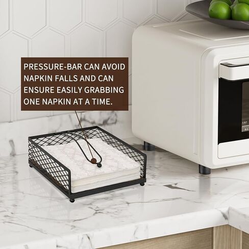 حامل مناديل لخشب الطاولة، حامل مناديل مسطح حديث مع ذراع مرجح، حامل مناديل للمناديل الورقية، حامل مناديل المزرعة للمطبخ، المطعم، الطعام، الهواء الطلق in Kuwait