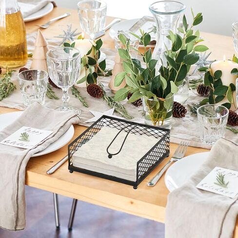 حامل مناديل لخشب الطاولة، حامل مناديل مسطح حديث مع ذراع مرجح، حامل مناديل للمناديل الورقية، حامل مناديل المزرعة للمطبخ، المطعم، الطعام، الهواء الطلق in Kuwait