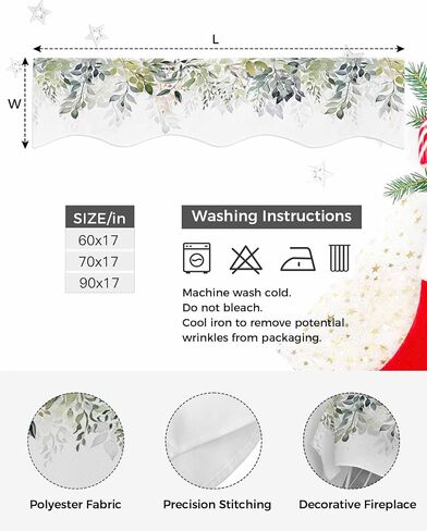 Blue Eucalyptus Mantle Scarf 60 x 17 Inch, Watercolor Plant Leaves, Fireplace Mantel Scarf Spring Botanical Mantel Cover Runner for Home Living Room Indoor Holiday Party Decor in Kuwait