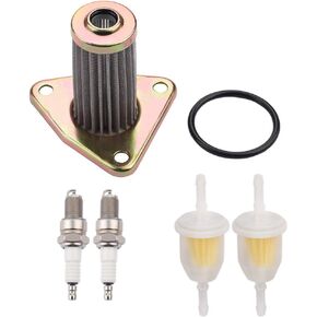 26591G01 Oil Filter Replacement for EZGO TXT Medalist 4 Cycle 295cc 350cc Golf Cart 1991-2008 with 72084-G01 Fuel Filter Spark Plug O-Ring Kit