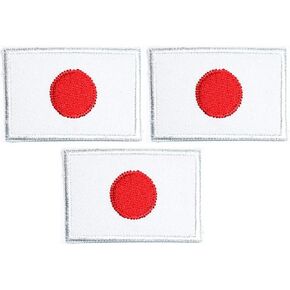 Umama Patch Set of 3 Mini flag '' 1.1X1.6 '' Japan Flag Embroidered Iron On Applique Patch National Country Japan Flag Patches Craft Decorative Repair Clothing Jeans T-Shirt Hat Backpacks