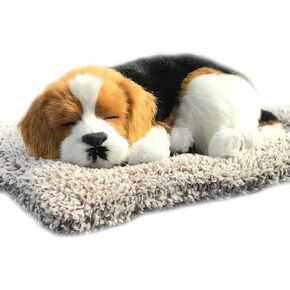Simulation Animal Car Dash Decorations, Decorative Cute Realistic Plush Sleeping Dog on Mat, Car Interior Dashboard Ornaments, Activated Carbon Air Freshener Smell Odor Absorber for Cars Home Office