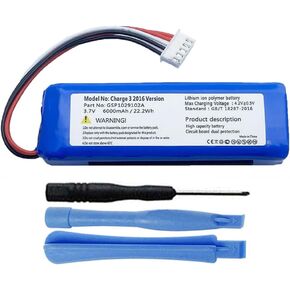 6000mAh GSP1029102A Battery Replacement Compatible with JBL Charge 3 2016 Waterproof Bluetooth Speaker