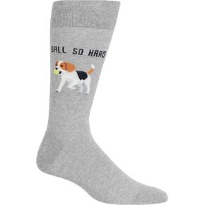 Hot Sox Men's Conversational Slack Crew Socks