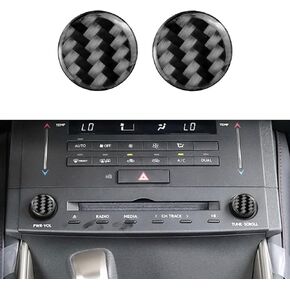 YAMUDA Compatible with Car Audio Control Knob Trim Cover Sticker Carbon Fiber Interior Accessories for Lexus is 2013 2014 2015 2016 2017 2018 2019 （2PCS Black）