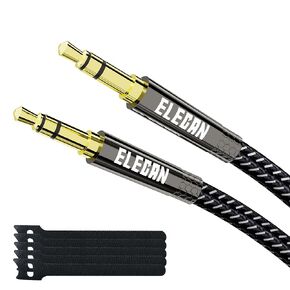 3.5mm AUX Cable 10 Ft/2 Pack (Hi-Fi Sound-Zinc Alloy Case-OD 3.5MM-Ultra Slim&Soft) Auxiliary Stereo Audio Cable Braided 1/8 inch 3.5 mm AUX Cord for Headphones,Car,Home Stereos, Speaker,Phones