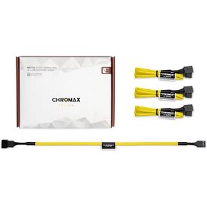 Noctua NA-SEC1 chromax.yellow, 3-Pin/4-Pin Extension Cables (30cm, Yellow)
