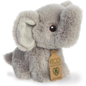Aurora® Eco-Friendly Eco Nation™ Mini Elephant Stuffed Animal - Environmental Consciousness - Recycled Materials - Gray 5 Inches