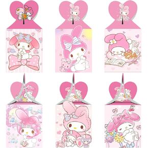 ARHAVI 12pcs My Melody Party Favor Gift Boxes, My Melody and Kuromi Birthday Party Supplies for Kids Party Decorations