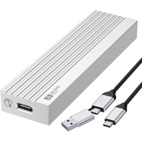 SANZANG M.2 SATA SSD Enclosure, USB C 3.1 Gen2 to SATA 3.0(6 Gbps), NGFF SATA B-Key(B&M Key) External Solid State Drive Enclosure Support UASP Trim Compatible with 2280/2260/2242/2230, for Home Office