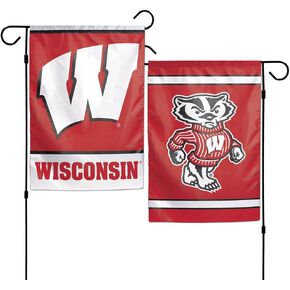 Wincraft, NCAA Wisconsin Badgers Garden Flag, 12"x18", 2-Sided, Team Color