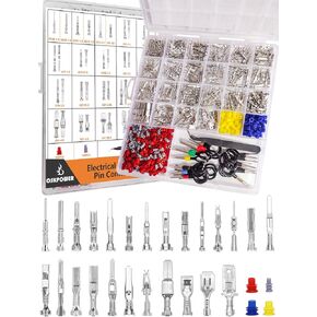 25Types Pin Connector Kit Car Electrical Wire Terminal-OKPOWER 660Pcs 1/1.5/1.8/2.2/2.8/3.5/4.8/6.3mm Pins Connector Automotive Terminal Removal Tool Male Female Crimp Non-Insulated Plug