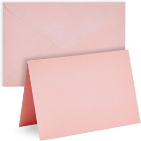 48 Pack Pink Blank Cards and Envelopes, 4x6 Printable Greeting Cards for Baby Showers, Thank You Notes, Wedding Invitations, Birthdays