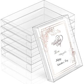 100 Pcs Clear Box for Greeting Cards 5.39 x 7.36 x 1 Inches Clear Plastic Photo Storage Box Greeting Card Storage Rectangle Small Clear Boxes for Favors, Ideal for Cards Photos Organization