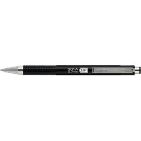 ZEBRA PEN F-301 Ballpoint Pen, Retractable, Fine 0.7 mm, Black Ink, Stainless Steel/Black Barrel, 2-Pack