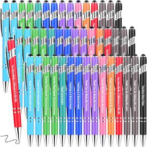 50 قطعة من الأقلام الملهمة بكميات كبيرة، أقلام حبر جاف مضحكة، أقلام حبر سوداء، هدايا تقدير الموظفين، هدايا الكنيسة الدينية المسيحية لزملاء العمل والنساء والرجال والممرضات والمدرسين والطلاب والمعلمين in Kuwait