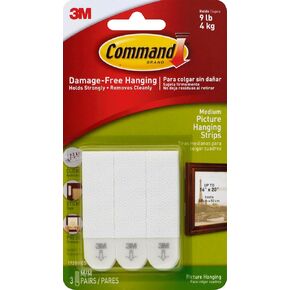 Interlocking Fasteners,w/Command Adhesive,3/4"x2",3/PK,WE [Set of 2]