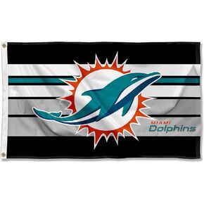 Miami Dolphins Retro Stripes Large 3x5 Flag