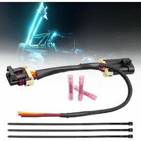 RED WOLF Tail Light Whip Power Harness for 2012-2023 Can Am Maverick X3, Max, X-DS, Lamp License Plate Brake Tail Light Power Pigtail Adapter for 12V Accessory