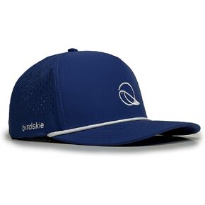 Golf Hat Snapback with Rope Design, Water Proof, Moisture Wicking, Breathable, Quick Drying, High Performance Golf Hat, The Captain 2 Golf Cap Blue Hat with White Rope