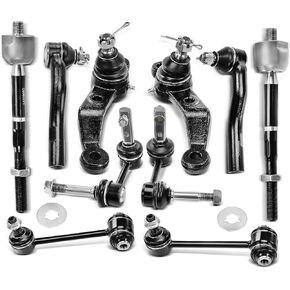 A-Premium Set of 10, Front Lower Ball Joint, Inner & Outer Tie Rod End, Front & Rear Sway Bar Link, Compatible with Lexus GS300 1998-2005, GS400 1998-2000, GS430 2001-2005