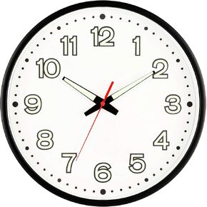 ساعة حائط عصرية بإضاءة ليلية مقاس 12 بوصة من Fasmov، ساعات حائط كوارتز صامتة غير موقوتة، تعمل بالبطارية، سهلة القراءة لساعة ديكور المنزل والمكتب والمدرسة in Kuwait