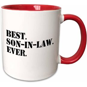 3dRose Best Son Ever-fun in-law family and relative gifts Mug, 11 oz, Red