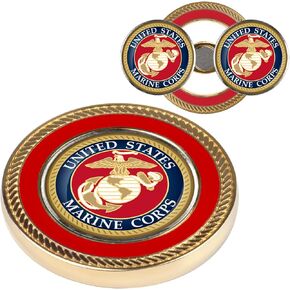 U.S. Marines Challenge Coin with 2 Magnetic Golf Ball Markers