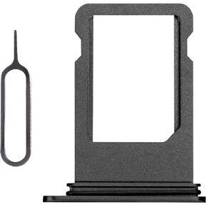 for iPhone 8 Black SIM Card Tray Slot Replacement Single SIM Version for iPhone8 Single Card Holder Adapter with Waterproof Rubber Ring SIM Ejector A1863 A1905 A1906