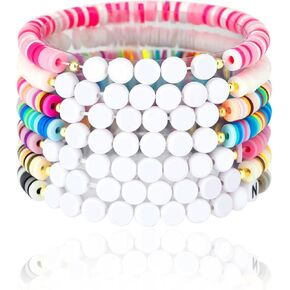 COARVXA 5PCS Taylor Lover Fearless Reputation 1989 Taylor Album Inspired Bracelet for Eras Music,Summer Beach Bohemian Layering Bracelets Set Friendship Bracelets Gifts for Women Girls