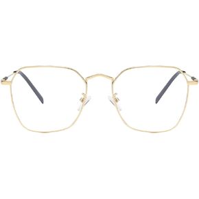 Oversized Metal Reading Glasses, Fashion Square Blue Light Blocking Computer Readers
