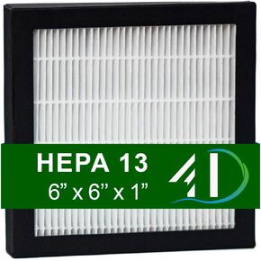 4D Filtration 6x6x1 inch HEPA 13 Filter - Ideal for Extraction Air Filtration - 3D Printing, Painting, Sanding, Soldering, and Smoking