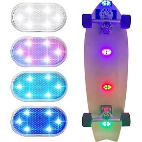 4 Packs LED Skateboard Lights, Ideal Skating Shoes Kit, Perfect Scooter Lights for Night Riding, Longboard Accessories
