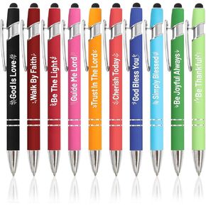 Fancy Land Christian Pens Scripture Ballpoint Pen Religious Pen with Inspirational Bible Verse for Christmas Women Men Colleague Coworker Office Favors 10 PCS